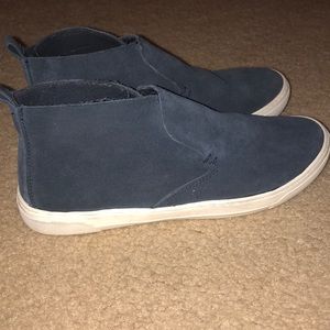 Navy suede high tops
